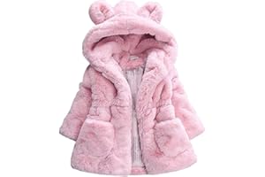 AnyuA Ragazze Lanuginoso Pelliccia Sintetica Giubbotto Cappotti Casuale Grande Orecchio Capispalla con Cappuccio