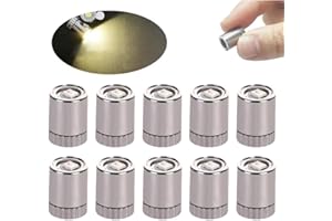 HFINGAQEX 10pcs Mini Electric Lights - Cordless Miniature LED Lights for Dollhouse, DIY Miniature, Toy Brick Building Blocks (Warm White)