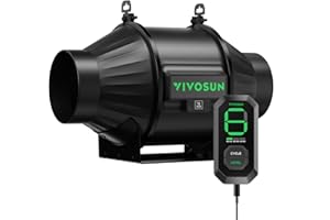 VIVOSUN AeroZesh T4 Inline Duct Fan 100 mm Extractor Fan 357 m³/h with E12 Speed Controller and Fully Programmable PWM-Controlled EC Fan for Grow Tent Ventilation