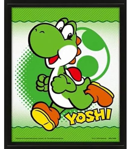 Affiche Mario Yoshi – Toile Murale 30x40 Cm Sans Cadre – Décoration Chambre Enfant Garçon Ou Fille