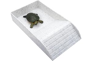 BREUAILY Plastic Große Schildkröte Reptil Box Reptilien Futternapf mit Rampe und Sonnenplattform SchildkröTen Wasserschale für Schildkröten Echsen Amphibien (B)