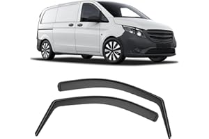 GEARMONSTER Déflecteurs de fenêtre de voiture noir compatible avec Mercedes Vito 2016-2023 Fenêtre de voiture Protection contre la pluie Déflecteurs intégrés