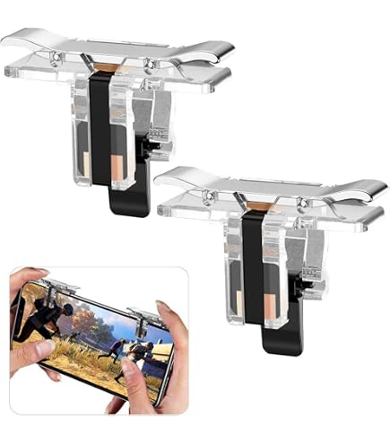 thumbnail image 2 of Mobile Game Triggers 2-Pack - 100% Metal Mechanical Controller For PUBG Fortnite Call Of Duty 2 of 11