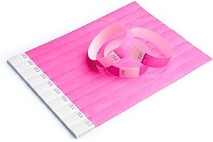 iboo 500 rosa Armbänder aus Tyvek-Papier für Kontrolle und Sicherheit – für Veranstaltungen, Abende, Festivals und Reisen – Eintrittsarmbänder