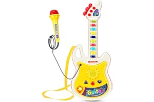 YNANIMERY Toddler Guitar, Musical Instruments Toys for Toddlers 1-3, Kids Electric Guitar with Microphone & Piano Set- Montessori Karaoke Music Toys for 3 4 5 6 Year Old Boys Girls Pretend Play Gifts