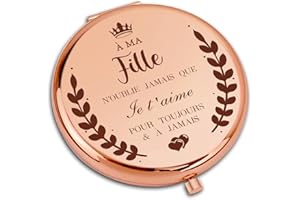 COCOCHERRY Cadeau Fille, Miroir de Poche Élégant, Idéal comme Cadeau d'anniversaire pour Fille, Mini Miroir de Maquillage avec Gravure Personnalisée, Parfait pour Les Anniversaires et Les Occasions Spéciales