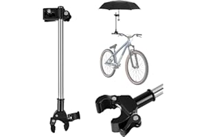 Flexzion Portaombrelli per bicicletta elettrica, supporto per ombrello per passeggino, supporto per ombrello regolabile, supporto angolare per esterni, golf, trolley, carrozzina, sedia a rotelle