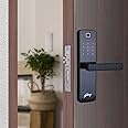 Godrej Smart Lock I Catus Touch Plus Digital Lock for Main Wooden Door I for Main Door I 4 in 1 Access I Fingerprint I RFID I PIN Access I Mechanical Key I Black Finish