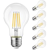 LVWIT 6 Unidades E27 Bombillas Filamento A60 LED Retro Vintage - 11W Equivalente a 100W, 1521 L&uacute;menes, Color Blanco C&aacute;lido 27