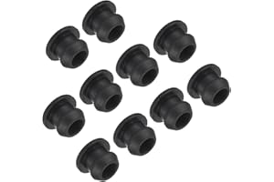 TA-VIGOR 10Pcs Silicone Snap in Locking Hole Plugs, 8mm Diameter Hole Stoppers, Rubber Panel Seal Cover Flush Type Panel Round for Kitchen Rubber Bulkheads Waterproof Sealing Plugs, Black
