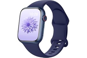AMSKY Silikonowe paski kompatybilne z paskiem Apple Watch 40, 41, 44, 42, 45, 38, 49 mm, uniseks, sportowy pasek kompatybilny z iWatch Series 9, 8, 7, 6, 5, 4, 3, 2, 1, Se Ultra, Granatowy,