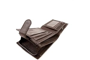 WOODLAND LEATHERS Mens Wallet, Genuine Leather RFID Blocking Credit Card Wallet with Zip Coin Pocket, Bank Note Compartment and Id Card Holder Pouch with Gift Box (Brown)