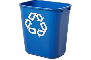 Rubbermaid Commercial Products Wastebasket Recycling Small 12L Blue FG295573BLUE