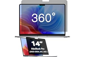 Phimoos 360° Full Coverage Privacy Screen Protector for Macbook Pro 14 Inch (2021-2024, M1/M2/M3/M4), HD Clarity, Anti-Scratch, Anti-Blue light, Anti-Glare, Ultra-Thin All Round Privacy Film Filter