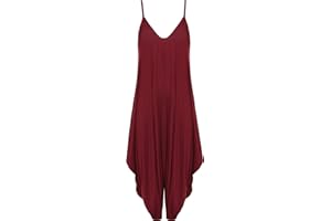 WearAll Women's Lagenlook Strappy Baggy Harem Jumpsuit Dress Top Playsuit Cami 10-20