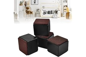 ZACUDA 4 PCS Elevadores de Cama Autoadhesivos Pies de Acero al Carbono para Muebles Alza de Mueble Elevadores de Cama y Muebles Carga Elevadores de Muebles de Patas para Mesa Sofá Cama 60 * 60 * 50mm