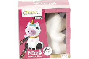 Avenue Mandarine - Ref PP032C - Nimo Deco Activity Box - Michelle the Unicorn - Includes 4 x Pébéo Markers, Papier Maché Animal to Decorate, Suitable for Ages 6-10+