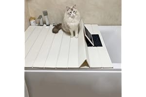 SANBOUSI Badewannenabdeckung Faltbare Badewanne Isolierabdeckung PVC Badewannenablage wasserdichte Staubdichtes Badewannenbretter für Haus, Badezimmer, Weiß (170cm x 70cm x 0.65cm)