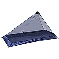 Onewind Camping Tent Inner with 1 Pull Point, Ultralight No-See-Um Breathable Mesh Mosquito Netting with Floor Double Sided Zipper for Camping and Hiking, Black