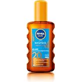 NIVEA SUN SPF20 Sunscreen and Tanning Body Spray 200ml, Waterproof, Natural Tan, UVA UVB