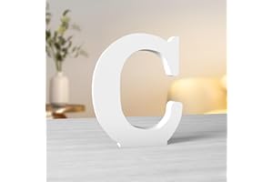 Aruatu 6 Inch White Wood Letters - Unfinished Wood Letters for Wall Decor & Craft Projects