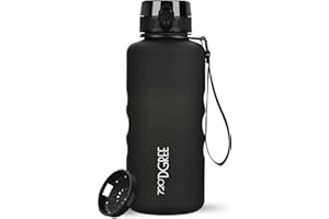 720°DGREE "uberBottle" butelka do picia 2 l, zdejmowana szlufka + skala motywacyjna, sitko, szczelna, lekka, nie zawiera BPA, z tritanu, butelka sportowa na uczelnię, do pracy, uprawiania sportu, na