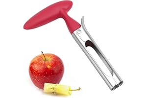 BEEJUNE Apfelentkerner Apfelausstecher, Apfelausstecher, Apfelstecher, Apfelkernausstecher, Gezackte Edelstahlklinge, Für Birnen, Paprika,Fuji, Honeycrisp, äpfel (Rot)