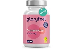 ‎GLORYFEEL gloryfeel D-mannoza wysoka dawka- 2000 mg czystej D-mannozy na dzienną porcję - 180 kapsułek pochodzenia roślinnego - 100% wegańskie, testowane laboratoryjnie i wyprodukowane w Niemczech bez dodatków