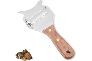 PILIPANE Taglia tartufo, Affettatrice per tartufi in acciaio inossidabile, coltello da dessert a lama ondulata, affettatrice per tartufi professionale con lama regolabile e manico in palissandro