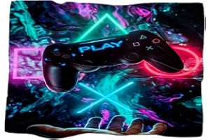 PEIHUODAN Grande Serviette de Plage pour Enfants Poncho Jeu Vidéo 3D Microfibre Quick Dry Serviette de Bain XL XXL Garçon Ados Filles Sports Serviette de Bain Gamer Gamepad (Gris,80x180 cm)