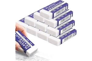 BAVALIN 10 Pcs Erasers - Pencil Erasers Multipack Rubbers Erasers for Kids, Adults Use in Schools Offices Sketches Paintings Fine Arts, Classic Latex Free Plastic Rubber Soft 2B Eraser