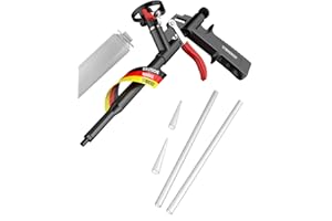 PU Schaumpistole - Teflonbeschichtete Dosierpistole aus Metall | Ergonomischer Griff für Präzises Auftragen von Bauschaum und Montageschaum | Profi-Werkzeug für Abdichten, Füllen und Dämmen
