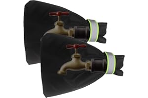 VAKTOP 2PCS Outside Tap Covers for The Winter, Outside Tap Cover with Reflective Strip, Waterproof Thickened Tap Jacket Insulated Protector - from Freezing Bursting