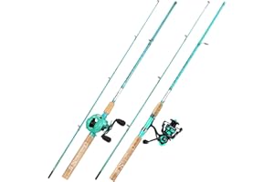 Sougayilang Fishing Rod and Reel Combo, 2-Piece 5-Foot 6-Inch Graphite & Fiberglass Rod, Durable and Strong, QuickSet Anti-Reverse Fishing Reel (1Pack/2Pack)