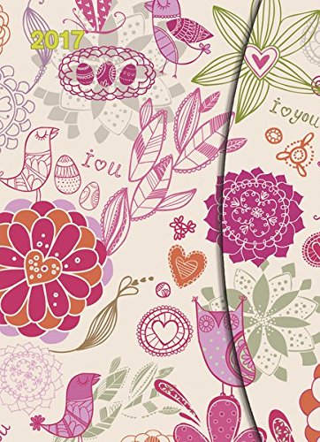 Flower Fantasy 2017 - Magneto Diary large, Taschenkalender, Wochenkalender, Buchkalender - 16 x 22 cm