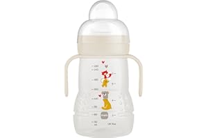 MAM Trainer+ (220 ml), Trinklernflasche für den Übergang zum Becher, Trinklernbecher mit tropffreiem Sauger, Trinkschnabel & Haltegriff, 4+ Monate, Koala