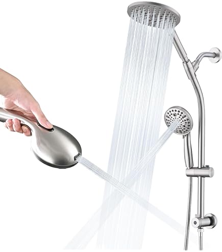 Dream Spa Hotel Spa Ultra-Luxury 9" Square Rainfall Shower Head / Handheld Combo. Convenient Push-Button Flow Control For Easy One-hand Operation. Switch Flow Settings With Same Hand! Premium Chrome - View #13