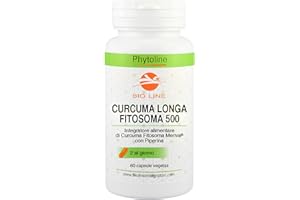 LABORATORI BIO LINE Bio Line - Curcuma e Piperina 60 Capsule Vegetali, Integratore Alimentare con Fitosoma Meriva, 500mg Curcumina per Capsula, Benessere e Effetto Antiossidante, Integratori Alimentari Made in Italy
