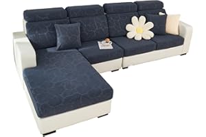 SHANNA Super rozciągliwy pokrowiec na sofę w kształcie litery L, segmentowe, odporne na zużycie spandeks, pokrowce na sofę antypoślizgowe pokrowce na sofę z elastycznym dnem, idealne dla dzieci i zwierząt domowych (ciemnoszare, 3-osobowe)