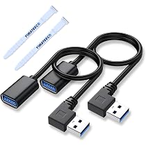 GELRHONR 0,2m USB 3.0 Verlängerungskabel Mit 90° Winkel – Typ A Stecker Auf Buchse, Linksgewinkelt, 5 Gbps