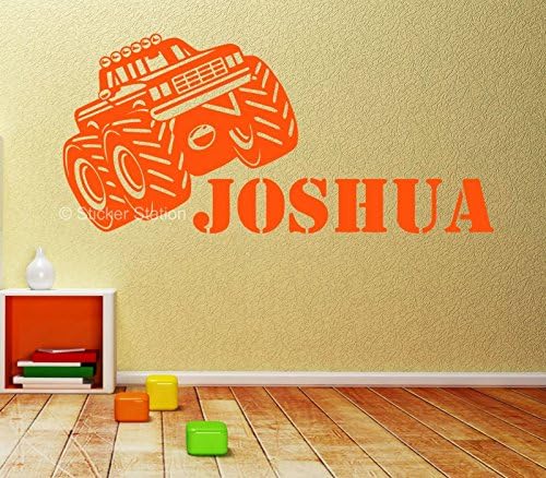 Monster Truck Kids Personalised Any Name Wall Art Mural Decal Sticker