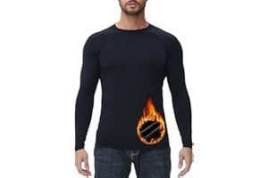 HUGE SPORTS Maglia Termiche da Uomo Invernale Biancheria Intimo Termica a Maniche Lunghe Asciugatura Rapida Corsa Ciclismo