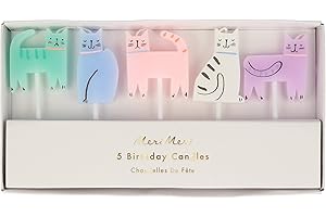 Meri Meri 215803 Katzenkerzen, Mehrfarbig