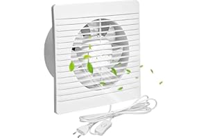 Nizirioo 1 ventilatore da bagno da 100 mm: ventilatore da 4 pollici a parete con interruttore, funzionamento silenzioso, ventilatore di scarico per cucina, bagno, finestra loft e cantina (bianco)
