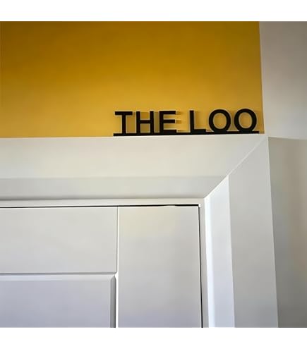 SIGN Modern Wooden The Loo Door Sign, Walnut, Maple And Black Finishes, 14.5 X 14 Cm, Wall-Mounted With Adhesive Tabs (Walnut - View #9