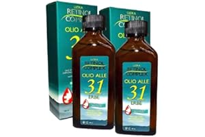 LUPEX SHOP Retinol Complex Olio alle 31 Erbe senza Parabeni, Paraffina e Alcohol utile contro Mal di Testa e dolori al corpo - 100ml - 2pz