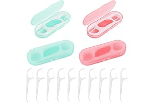WLLHYF Fil Dentaire 4 PCS Support de Distributeur de Fil Portable Voyage Floss Picks Case Organisateur Rechargeable Floss Pick Container 40 Picks Threader Flosser pour Family Hotel Femmes Hommes