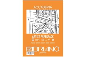 FABRIANO - ACCADEMIA Artist Paper Pack - 200 Feuilles 21x29,7 cm - 120 GSM - Blanc