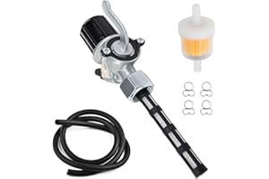 JEEJINYAN Benzinhahn mit Wassersack, Kraftstoffhahn mit Benzinfilter, Passend für Simson MZ ETZ 150/250/251 TS ES Trofeo, Wird mit Einem Ölschlauch und 4 Klemmen Geliefert