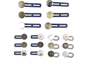 TXERFOLG 18 Pieces Button Extender for Trousers Pants Waist Extender Metal Button Waist Extender for Mens or Women Jeans Skirts Trousers Waist Extender for Trousers